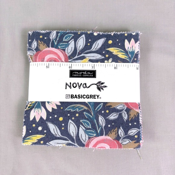 Moda Other - Moda Nova Charm Pack BasicGrey 5in Cotton Fabric Squares New Floral Geometric